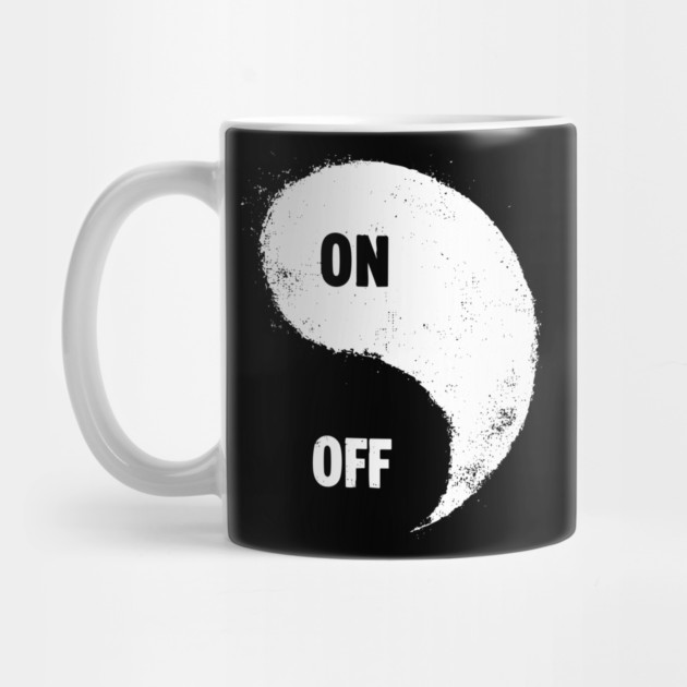 Funny On Off Power Button Yin Yang T-Shirt by TuncGK