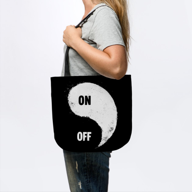 Funny On Off Power Button Yin Yang T-Shirt by TuncGK