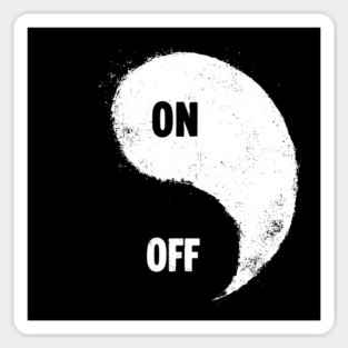Funny On Off Power Button Yin Yang T-Shirt Sticker