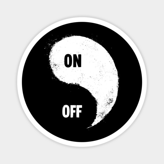 Funny On Off Power Button Yin Yang T-Shirt Magnet by TuncGK