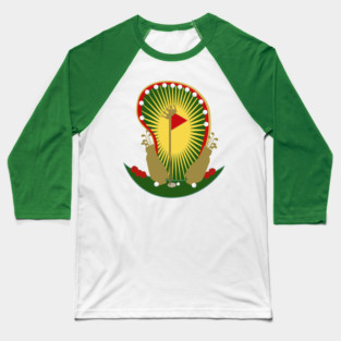 Golf Virgin of Guadalupe Style Baseball T-Shirt