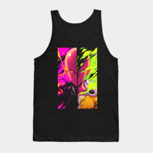 Explosive Split Panel – One Punch Man Hero Collage Tank Top