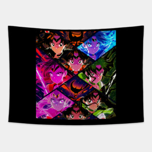 Magical Collage – Sailor Moon Anime Character Ensemble Tapestry