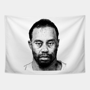 Mugshot - Tiger Woods Tapestry