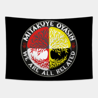 Medicine Wheel Tree Native American  -  Mitakuye Oyasin Tapestry