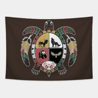 Medicine Wheel turtle Spirit  Indigenous  Native American  MMIW Awareness Tapestry