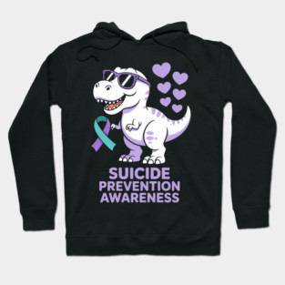 T rex Dinosaur Suicide Prevention Awareness Day Hoodie