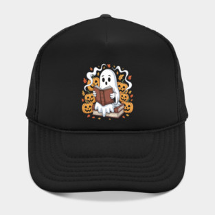 Ghost Book Reading Boo Spooky Halloween Hat