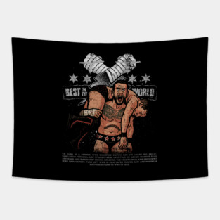 Legend Series: Straight Edge Showdown – CM Punk Vintage Bootleg Ring Art on Black Tapestry