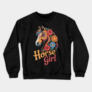 Horse Girl - Equestrian Floral Crewneck Sweatshirt