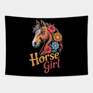 Horse Girl - Equestrian Floral Tapestry
