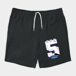 Number 5 Grape 5s Matching Color Match Graphic Shorts