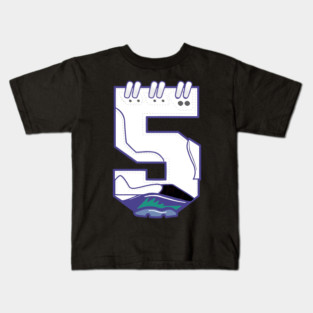 Number 5 Grape 5s Matching Color Match Graphic Kids T-Shirt