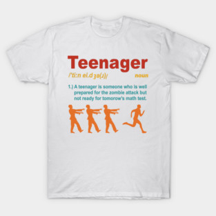 Teenager Definication Vintage Funny Zombie Quote T-Shirt