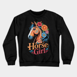 Horse Girl - Equestrian Floral Crewneck Sweatshirt