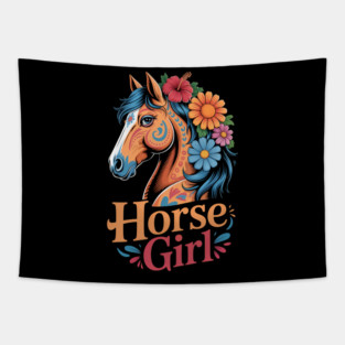 Horse Girl - Equestrian Floral Tapestry