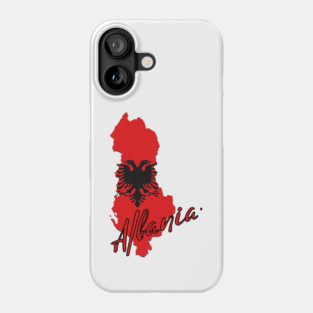 Albania map, Albania flag Phone Case