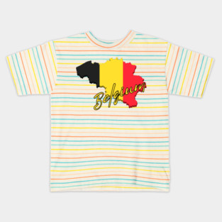 Belgium map, Belgium flag Kids T-Shirt