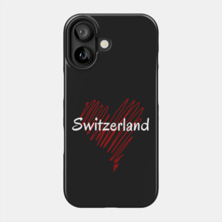 I love Switzerland, Switzerland heart Phone Case