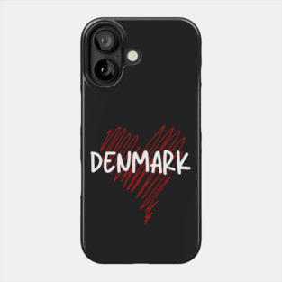 I love Denmark, Denmark heart Phone Case