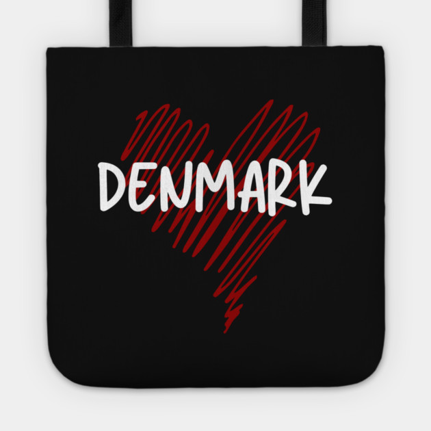 I love Denmark, Denmark heart Tote by eka123