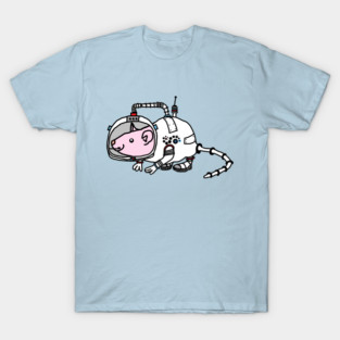 Pink Space Rat Wearing a Spacesuit T-Shirt