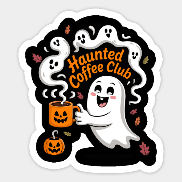 Ghost Halloween Haunted Coffee Club Cute Magnet by belownormal