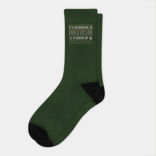 It's Beginning To Look a Lot Like a Cover-Up - Christmas Holiday Xmas Jeffrey Epstein Files Anti-Trump Conspiracy Funny Joke Socks