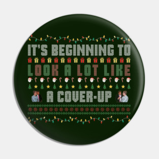 It's Beginning To Look a Lot Like a Cover-Up - Christmas Holiday Xmas Jeffrey Epstein Files Anti-Trump Conspiracy Funny Joke Pin