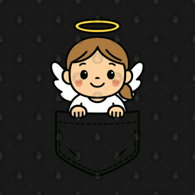 Cute Girl Angel Pocket Pal Sweet Religious Christmas Holiday by Yesteeyear