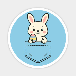 Cute Easter Bunny Pocket Pal Funny Spring Holiday Magnet