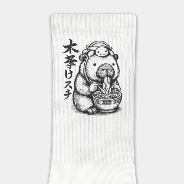Cute Capybara and Turtle Backpack Ramen by JessArty
