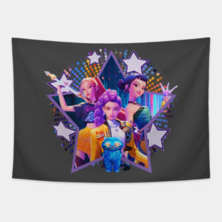 VINTAGE KPOP DEMON HUNTERS Tapestry