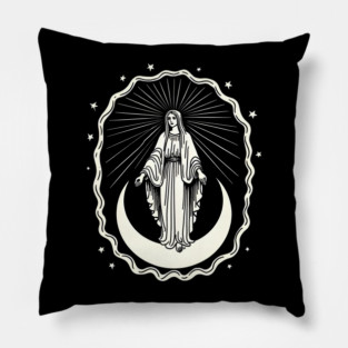 Assumption of Mary – Blessed Virgin on Crescent Moon Pillow