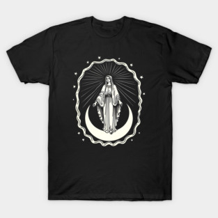 Assumption of Mary – Blessed Virgin on Crescent Moon T-Shirt