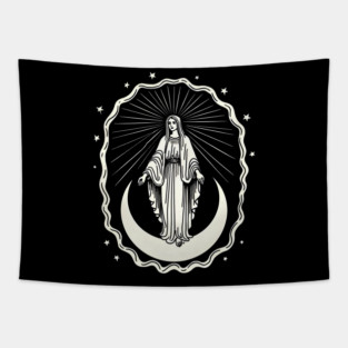 Assumption of Mary – Blessed Virgin on Crescent Moon Tapestry