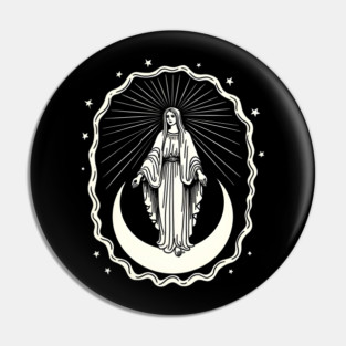 Assumption of Mary – Blessed Virgin on Crescent Moon Pin