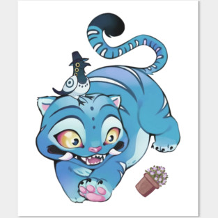 Cute Demon Hunter Tiger Shirts Derpy the Tiger And Bird M4739 Posters and Art