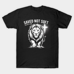 Fierce Christian Lion with Cross Artwork T-Shirt