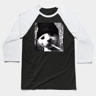 Funny Smoking Cat Meme, Funny Cat Smoke Baseball T-Shirt