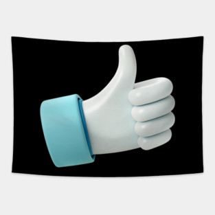 3D Thumbs Up Hand Gesture Tapestry