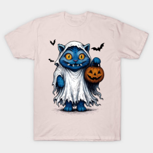 Derpy Tiger Halloween Ghost With Pumpkin T-Shirt