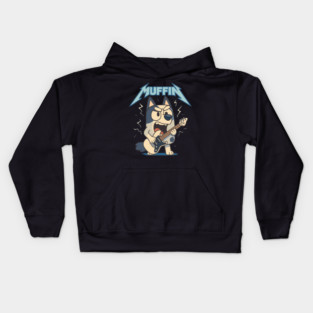 MUFFIN PLAYING GUITAR Kids Hoodie
