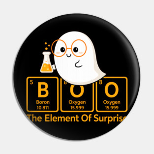 Boo Element of Surprise – Cute Chemistry Halloween Ghost Pin