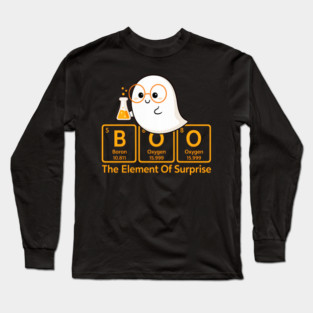 Boo Element of Surprise – Cute Chemistry Halloween Ghost Long Sleeve T-Shirt
