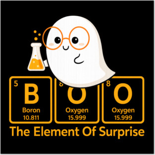 Boo Element of Surprise – Cute Chemistry Halloween Ghost Posters and Art