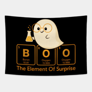 Boo Element of Surprise – Cute Halloween Chemistry Pun Tapestry