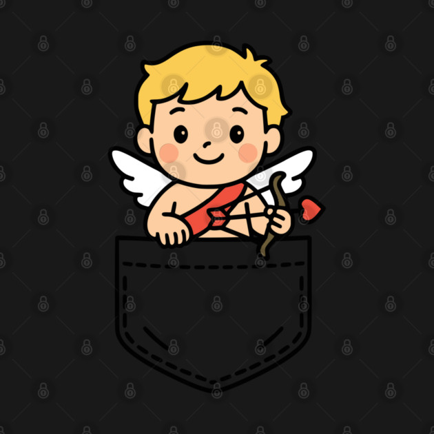 Cute Cupid Pocket Pal Funny Valentine Cherub Love Arrow by Yesteeyear