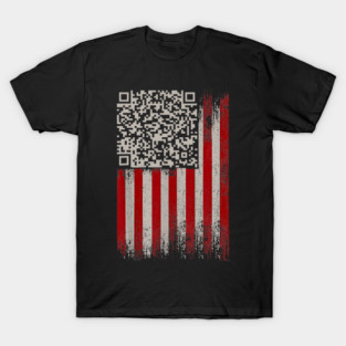 Funny QR Trump Dancing Dance Code American Flag T-Shirt