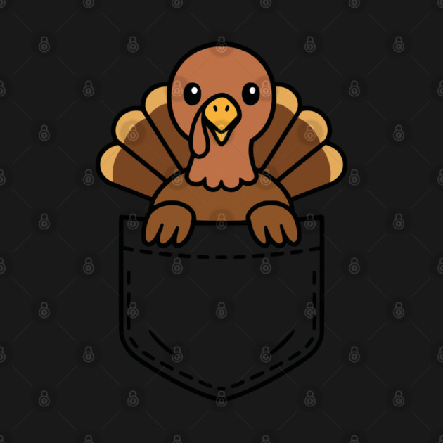 Funny Turkey Pocket Pal Cute Thanksgiving Holiday by Yesteeyear
